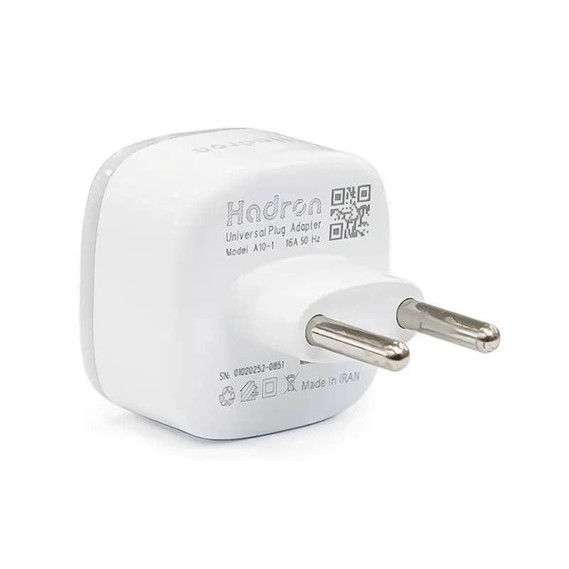 مبدل برق 3 به 2 چراغدار هادرون مدل Hadron A10-1 – سفید — تصویر ۲