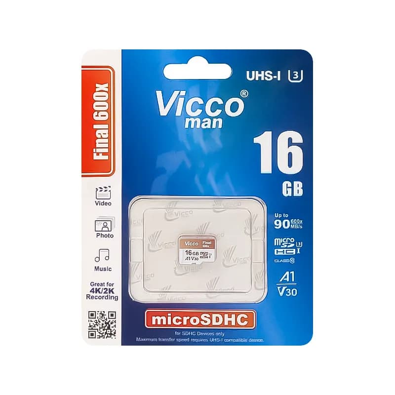 کارت حافظه MicroSDHC ویکومن 600x کلاس 10 ظرفیت 16 گیگابایت