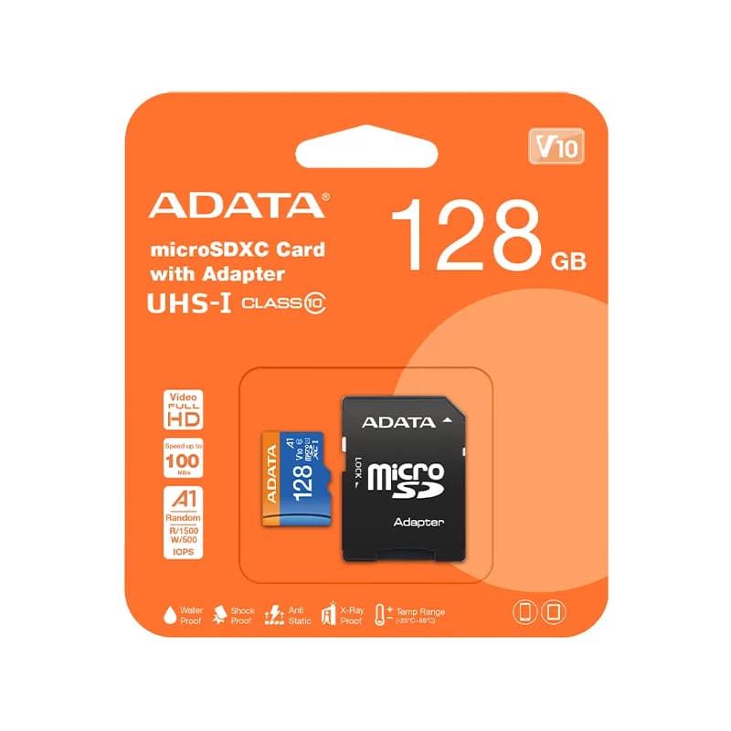کارت حافظه MicroSDXC ای دیتا Premier کلاس 10 ظرفیت 128 گیگابایت + خشاب