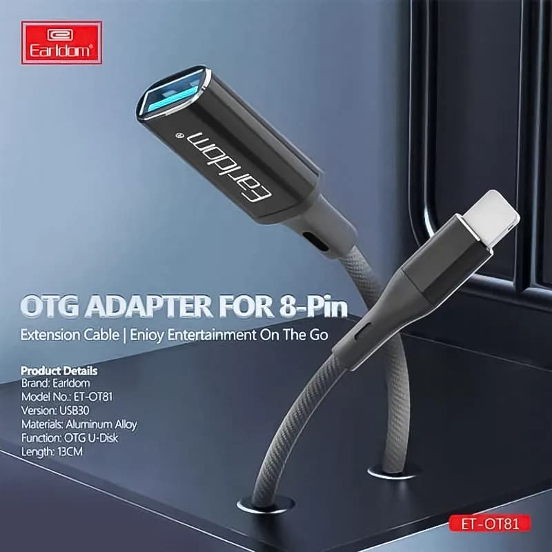 کابل تبدیل لایتنینگ به USB3.0 ارلدام مدل ET-OT81 — تصویر ۵