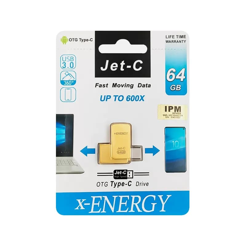 فلش مموری USB3.0 ایکس انرژی مدل Jet-C OTG ظرفیت 64 گیگابایت