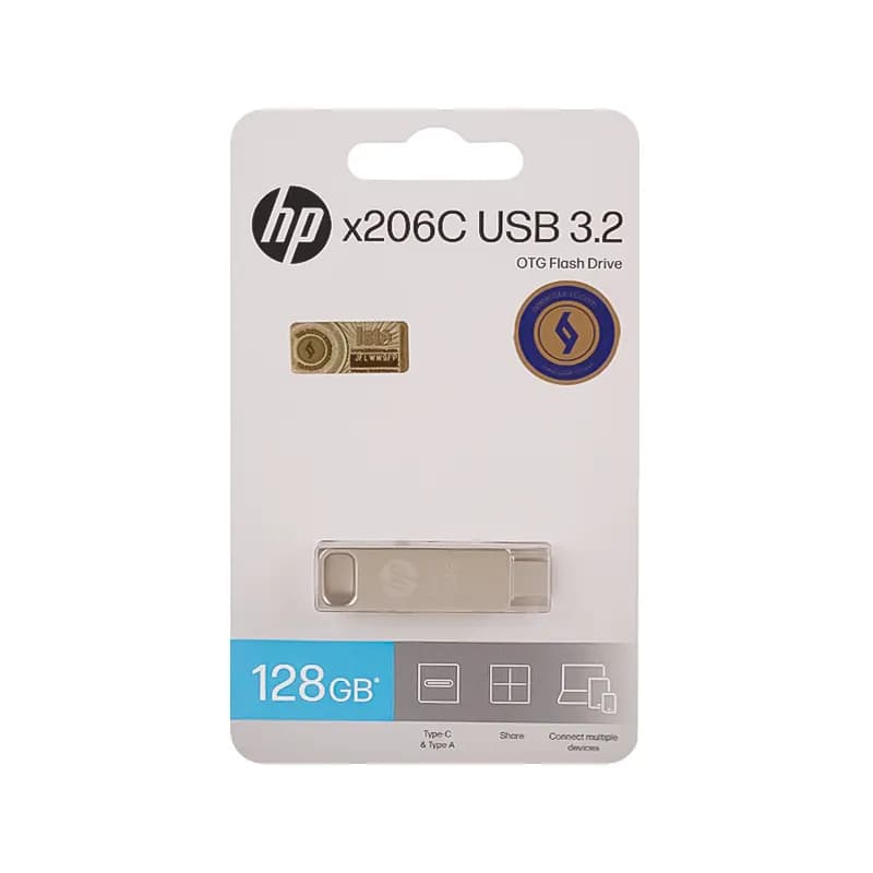 فلش مموری USB3.2 اچ پی مدل Type-C x206C ظرفیت 128 گیگابایت — تصویر ۶