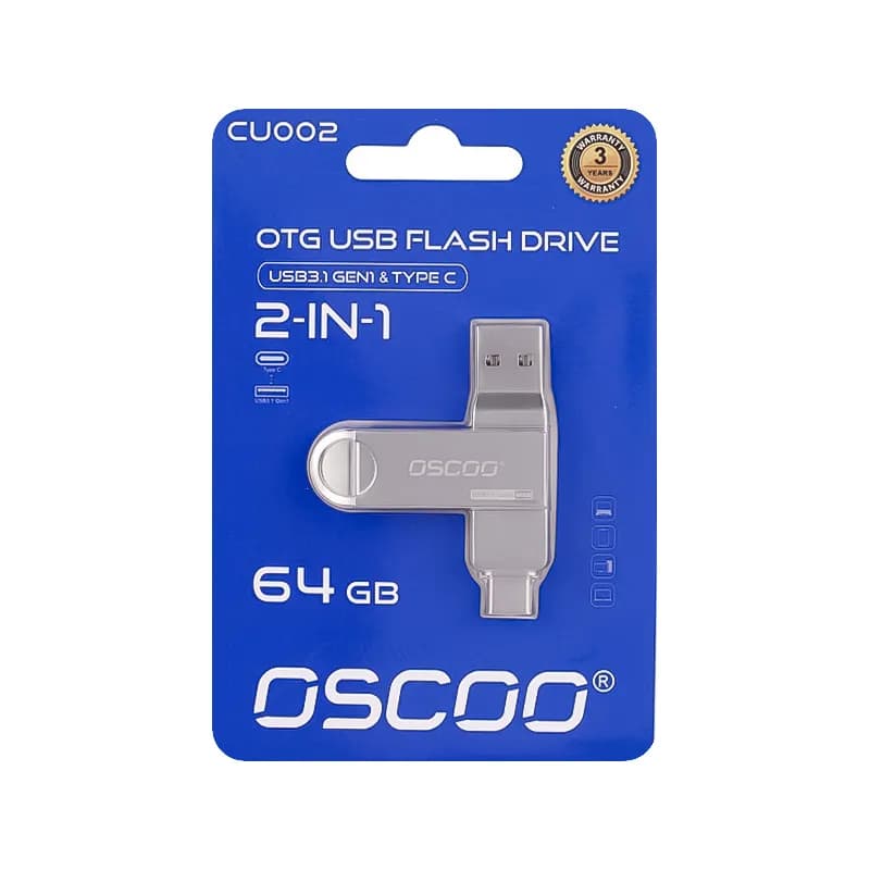فلش مموری USB3.1 اوسکو مدل Type-C CU002 ظرفیت 64 گیگابایت