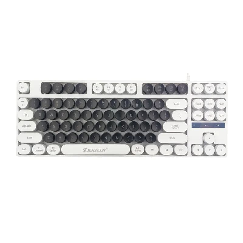 کیبورد سیم دار فانتزی جرتک مدل PUNK DK-600 – سفید مشکی