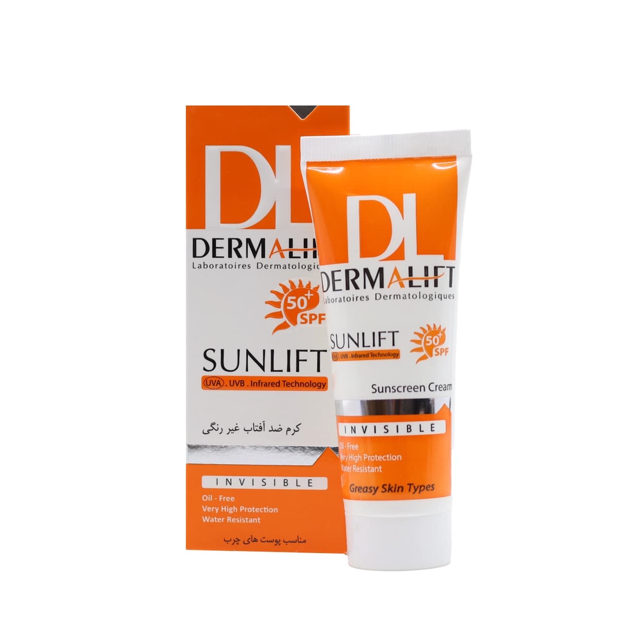 کرم ضد آفتاب SPF 50 پوست چرب درمالیفت 40 میلی لیتر