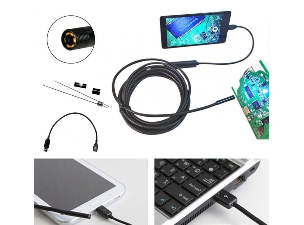 دوربین ( آندوسکوپ ) 1.3 مگاپیکسل لنز 8mm کابل 1 متر ارتباط USB سازگار با ویندوز و اندروید — تصویر ۸