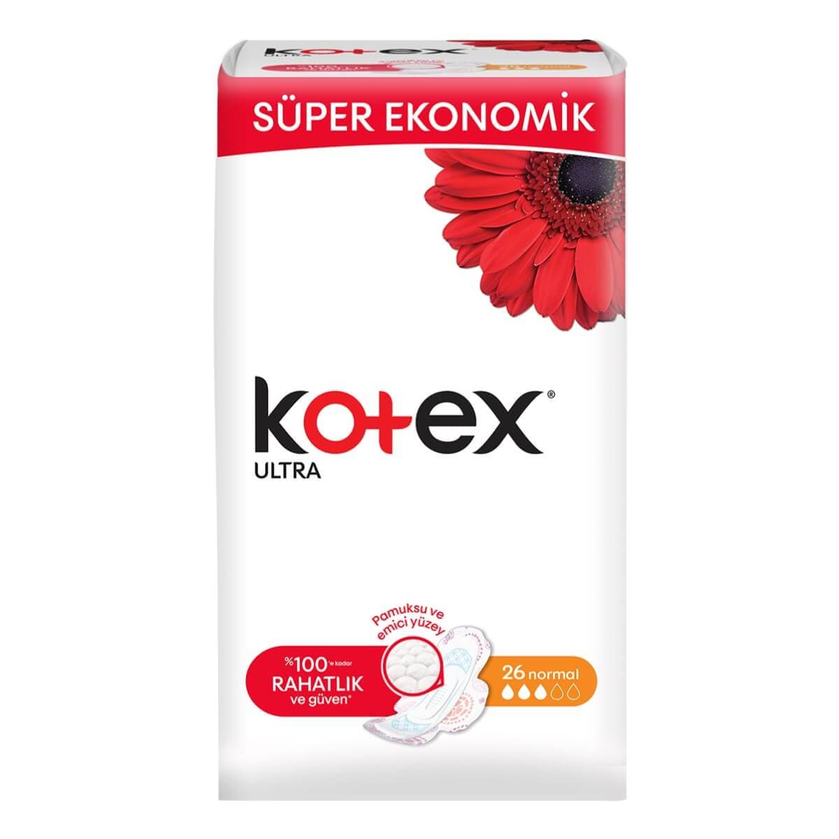 نوار بهداشتی کوتکس Kotex مدل اولترا نرمال بسته 24 عددی — تصویر ۴