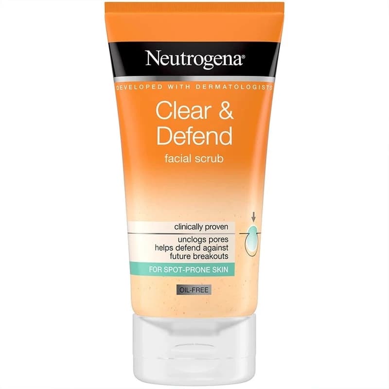 اسکراب لایه بردار صورت نوتروژینا Neutrogena مدل Clear & Defend حجم 150ml