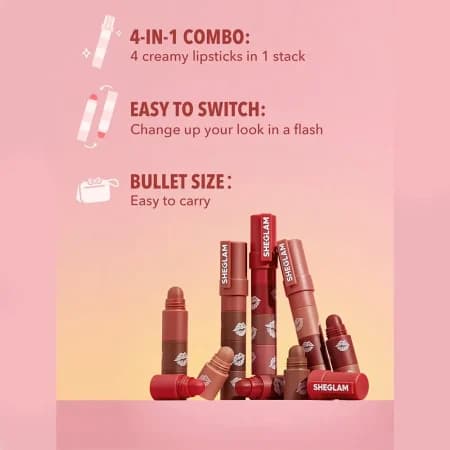 رژلب 4تایی شیگلم مدل MEGA LIP STACKS — تصویر ۸