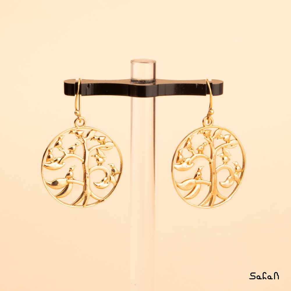 گوشواره برنجی درختی بلبل