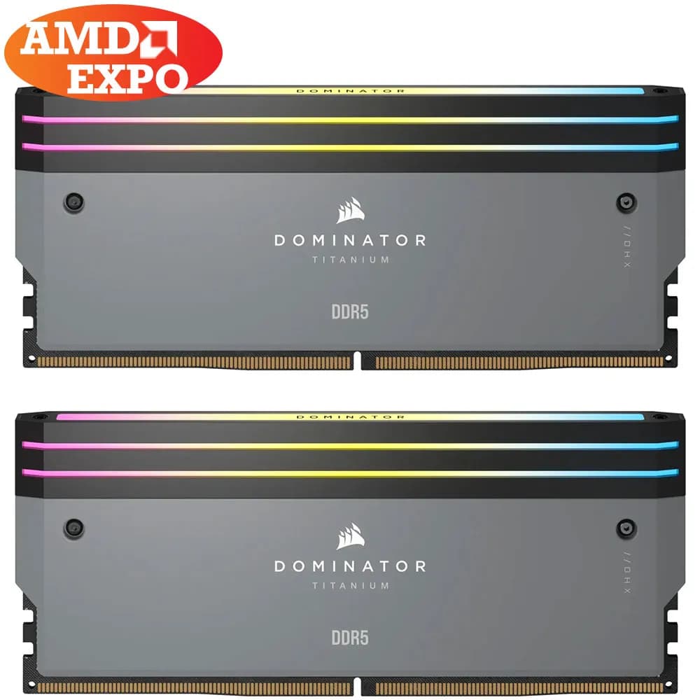 رم کورسیر 32 گیگابایت (2×16) دو کانال DDR5 6000 مدل Dominator Titanium RGB CL30 AMD EXPO