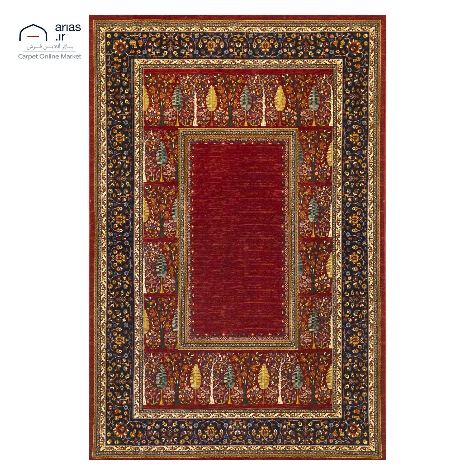 فرش ماشینی آریاس زمینه قرمز کد M06387