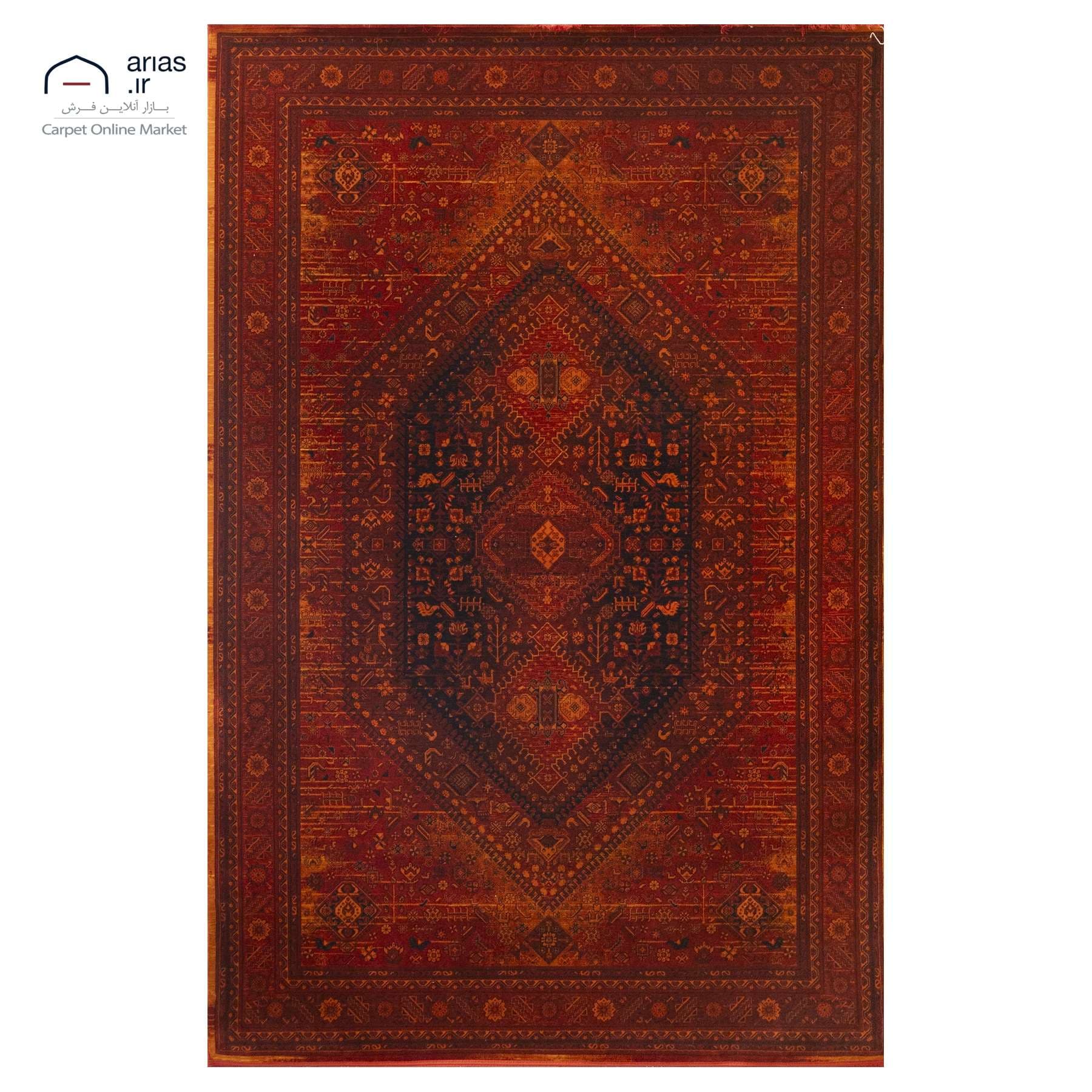 فرش ماشینی آریاس زمینه روناسی کد M06385