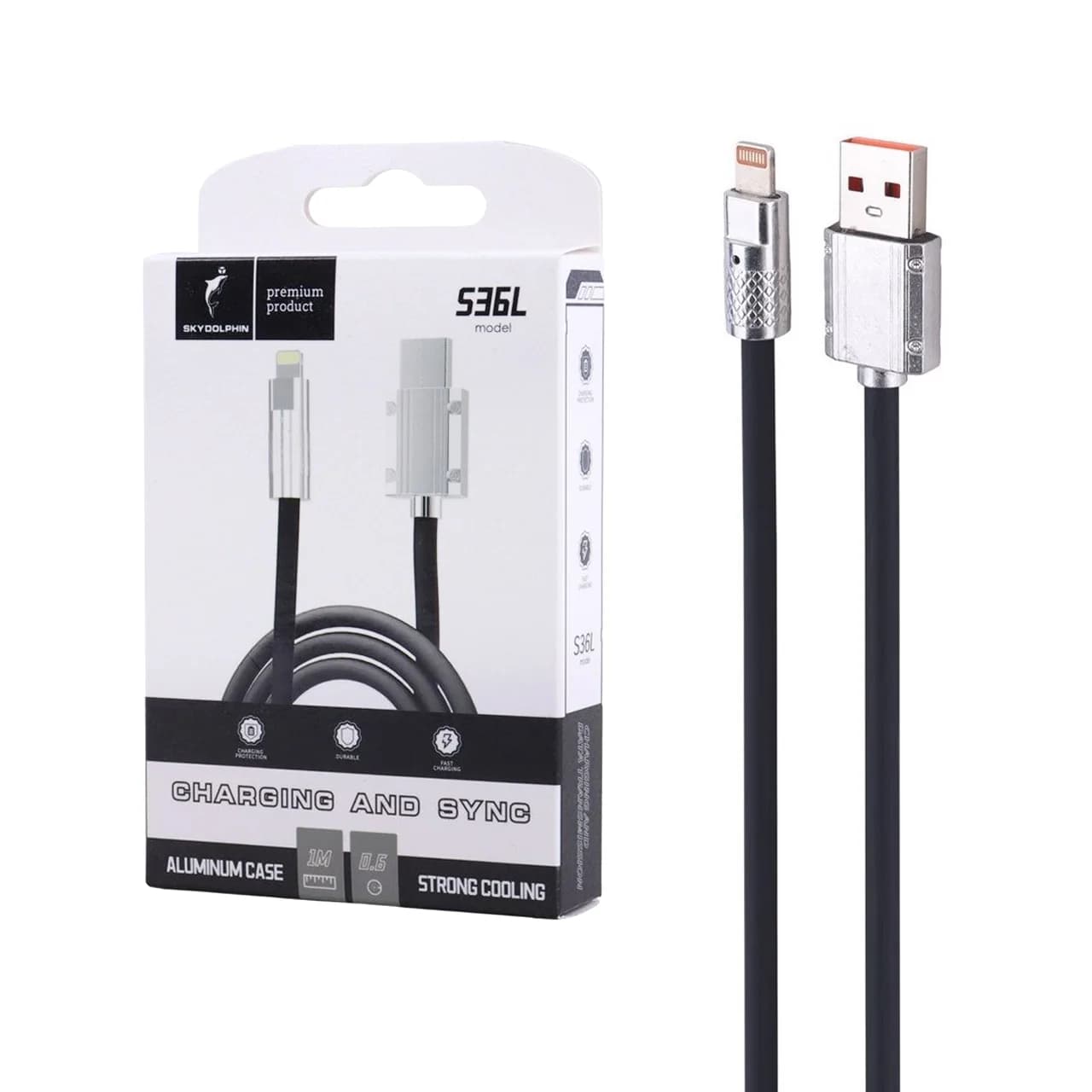 کابل شارژ فست آیفون SKY DOLPHIN مدل S36L – مشکی – TCO