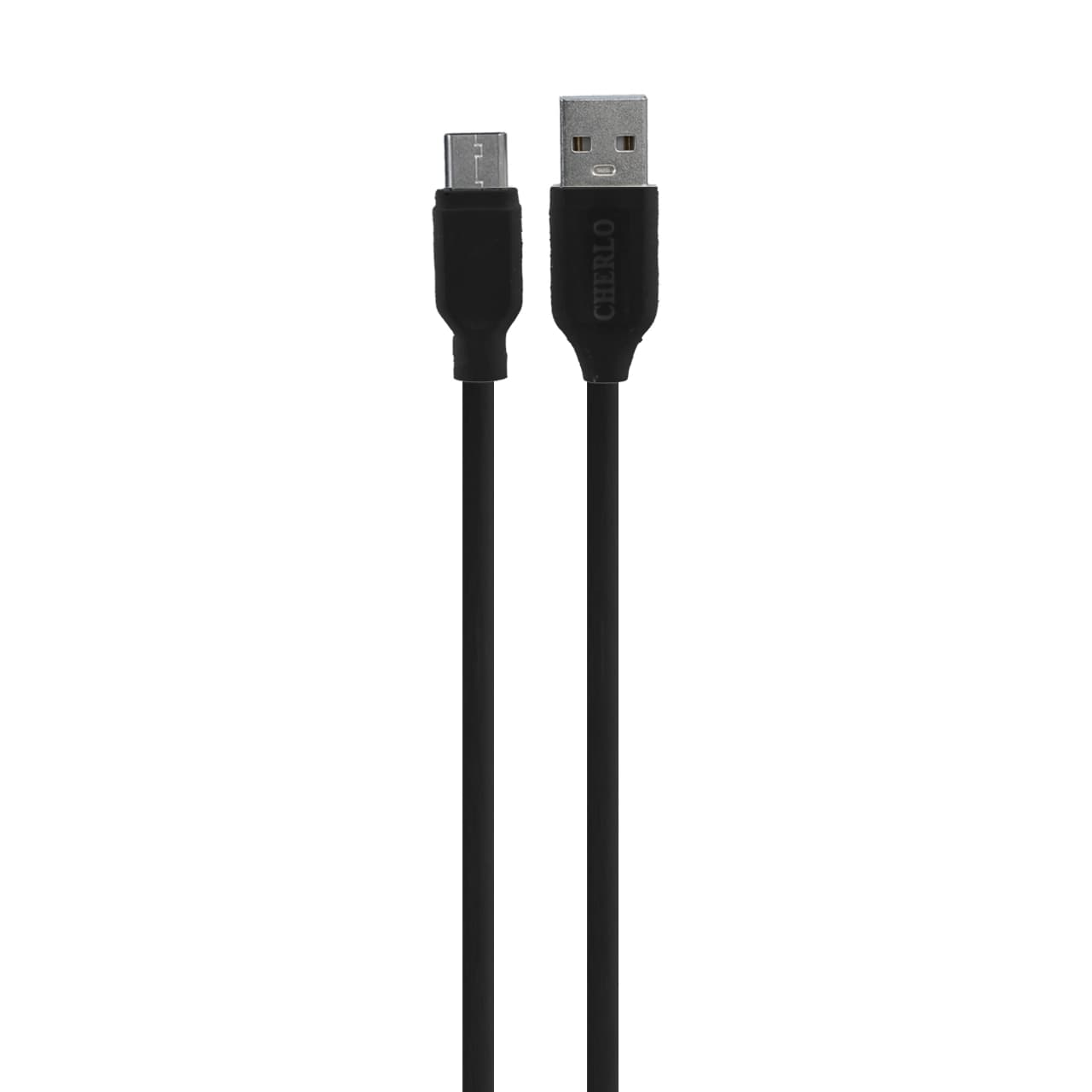 کابل شارژ CHERLO Type-C – مشکی – SMO (بدون پک) — تصویر ۲