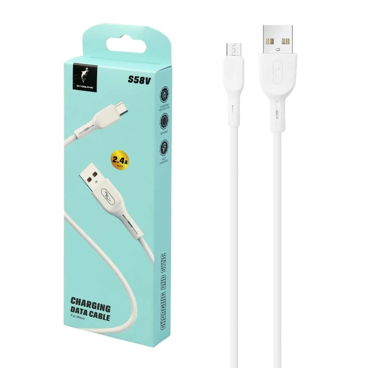 سفید S58V مدل SKY DOLPHIN کابل شارژ فست اندروید