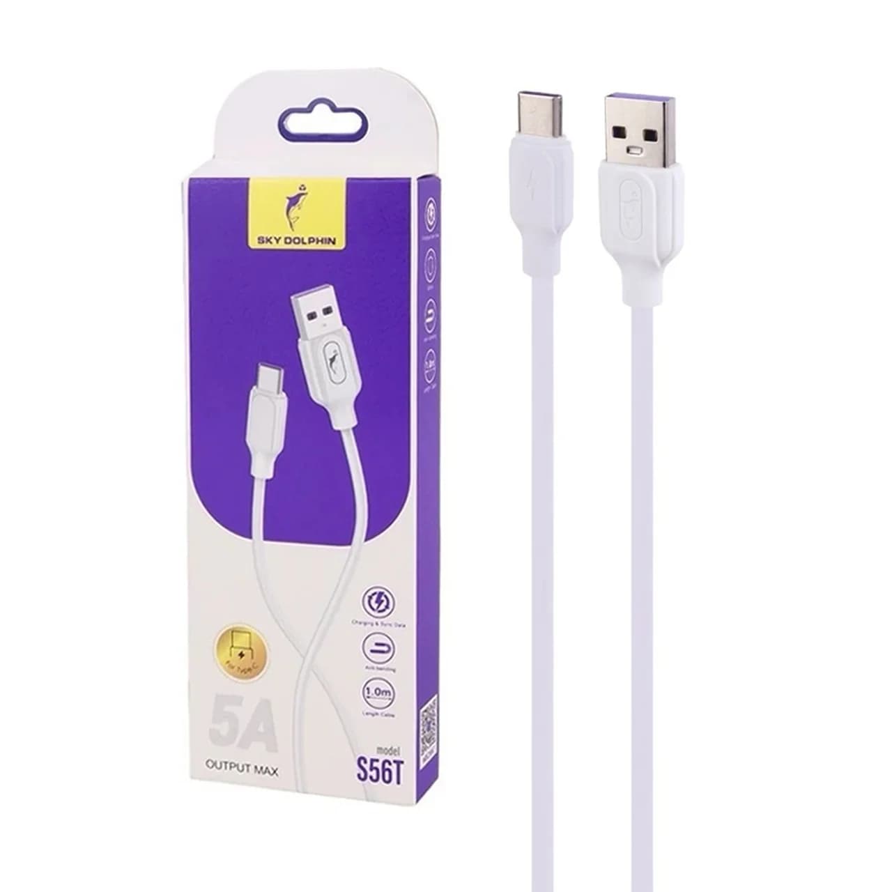کابل شارژ فست SKY DOLPHIN Type-C مدل S56T – سفید – TCO — تصویر ۴