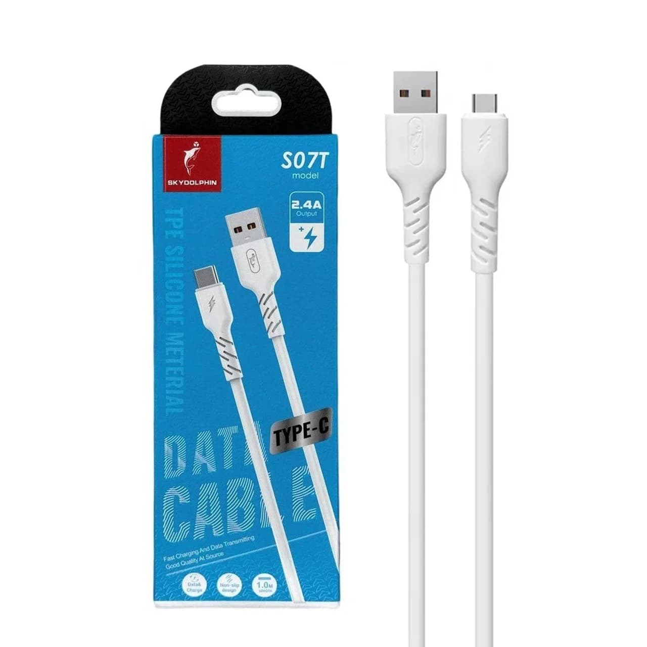 کابل شارژ فست SKY DOLPHIN Type-C مدل S07T – سفید – TCO — تصویر ۲