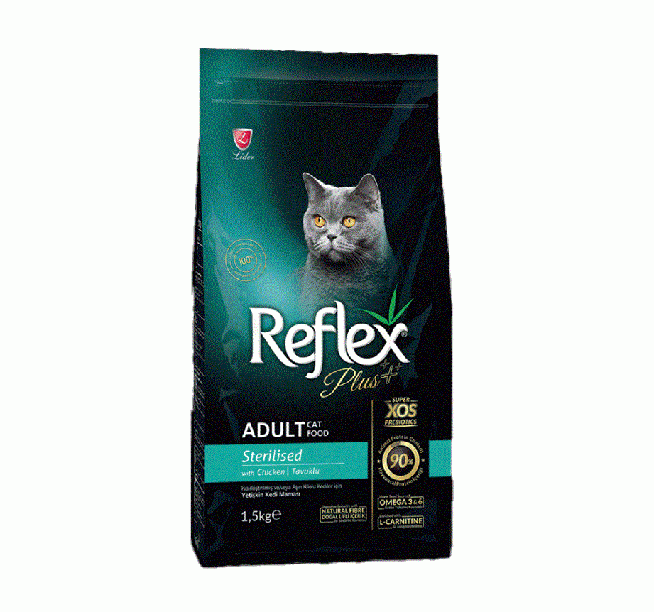 غذای خشک گربه بالغ عقیم شده با طعم مرغ رفلکس پلاس Reflex Plus Sterilised with Chicken وزن 1.5 کیلوگرم