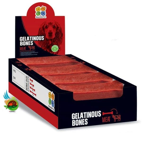تشویقی سگ نوریش پت مدل استخوان دنتال ژلاتینی با طعم گوشت nourish pet gelatinous bones meat طول 22 سانتی متر