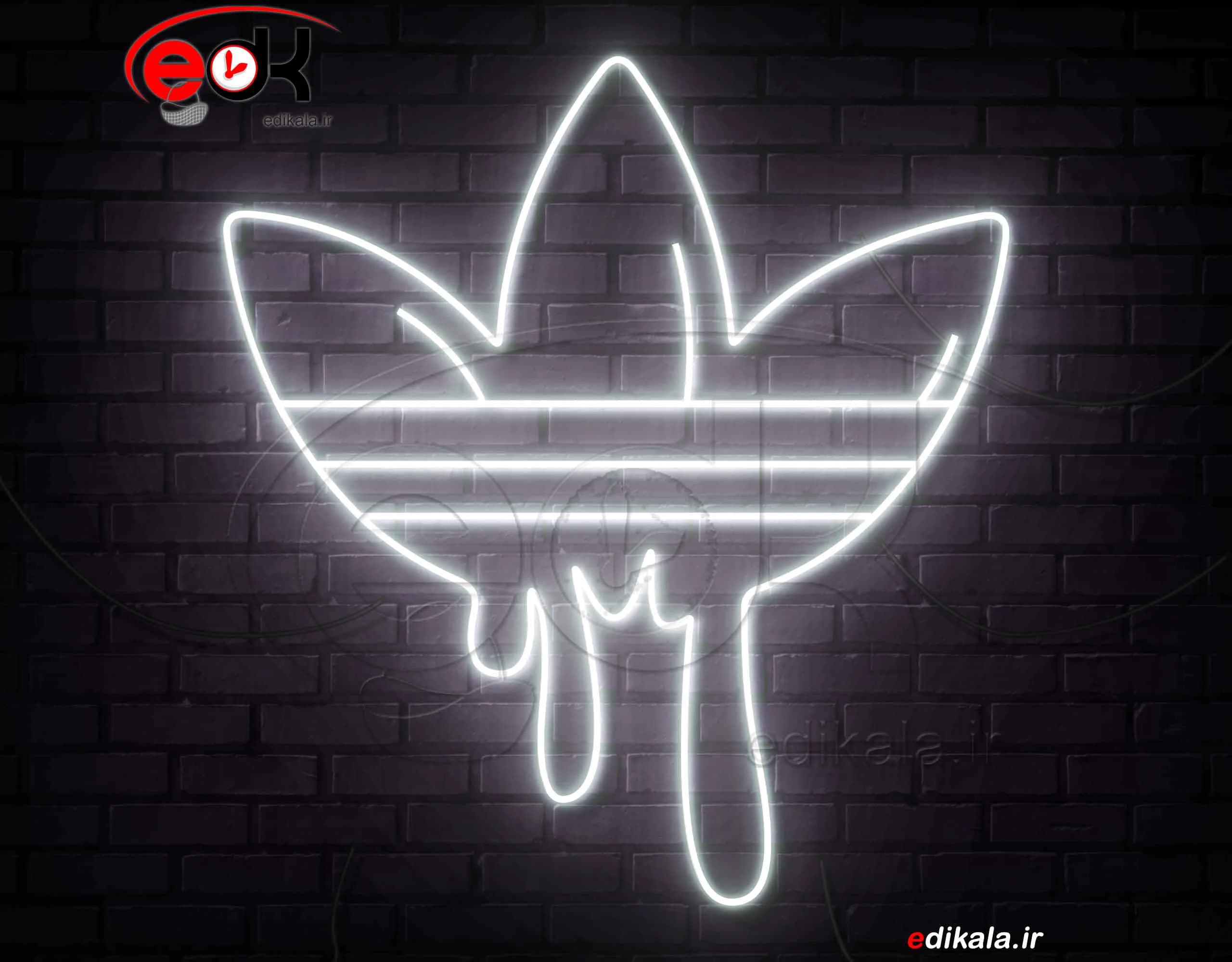 تابلو نئون طرح لوگو آدیداس شماره 3 در ابعاد مختلف +آداپتور+ فایل لایه باز