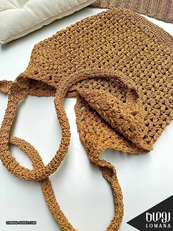 کیف وارداتی رافیا عسلی لومانا – کد 2155 — تصویر ۵