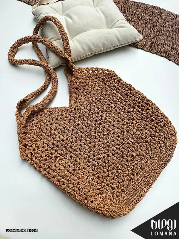 کیف وارداتی رافیا عسلی لومانا – کد 2155