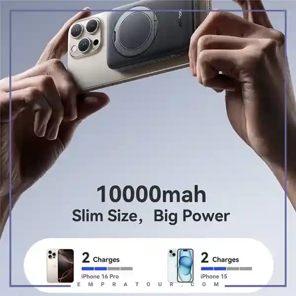 پاوربانک وایرلس مگنتی 10000 جویروم مدل JR PBM12 توان 22.5 وات — تصویر ۱۲