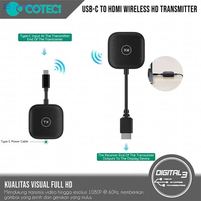 کیت فرستنده و گیرنده تصویر بی سیم HDMI کوتسی مدل OF-050 — تصویر ۱۰
