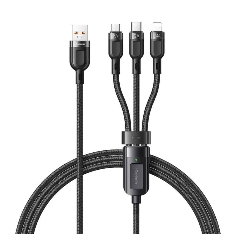کابل تبدیل USB به لایتینگ/USB -C/MircoUSB مک دودو مدل CA-093 طول 1.20 متر — تصویر ۹