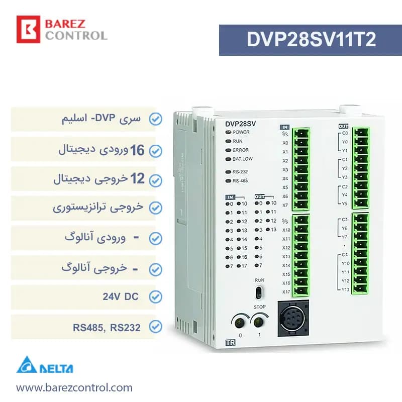 PLC دلتا مدل DVP28SV11T2 — تصویر ۲