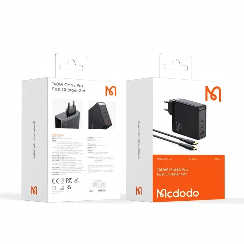 شارژر دیواری 140 وات مک دودو مدل CH-2913 به همراه کابل USB-C — تصویر ۱۰