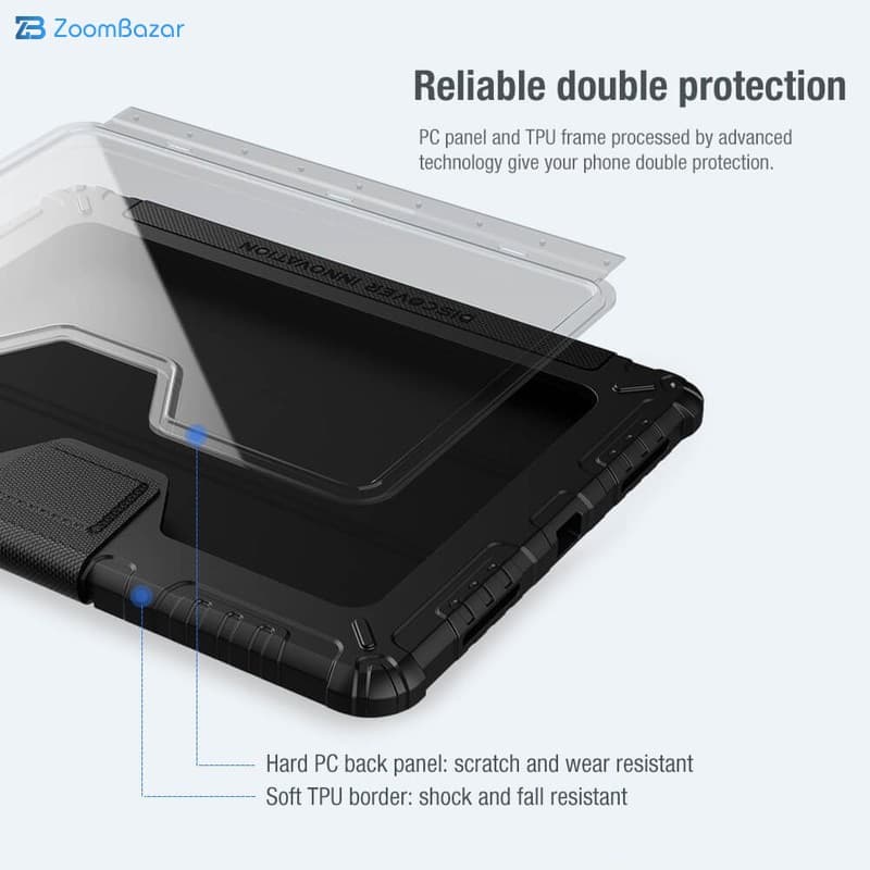 کیف کلاسوری اپل iPad Air 11 2026-2025-2024/ Air 2022/ Air 5 مدل Bumper Leather Pro نیلکین – Open Box (پارگی بسیار جزئی) — تصویر ۸