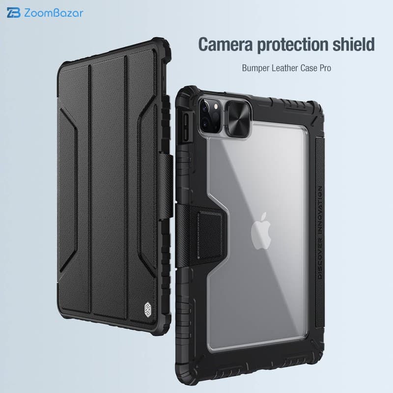 کیف کلاسوری اپل iPad Air 11 2026-2025-2024/ Air 2022/ Air 5 مدل Bumper Leather Pro نیلکین – Open Box (پارگی بسیار جزئی) — تصویر ۳