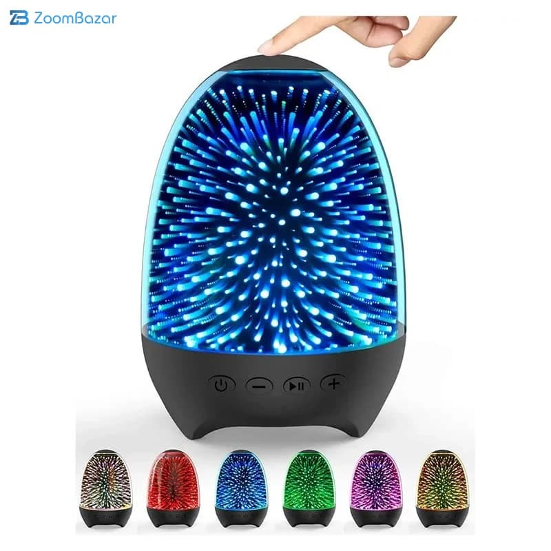اسپیکر بلوتوثی و چراغ خواب رومیزی قابل حمل لمسی ایسکول مدل S609 — تصویر ۱۰