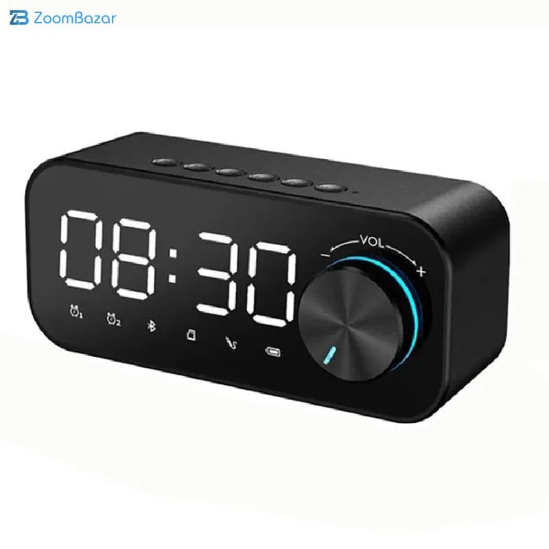اسپیکر بلوتوثی رومیزی ساعت دارد مدل B126 — تصویر ۲