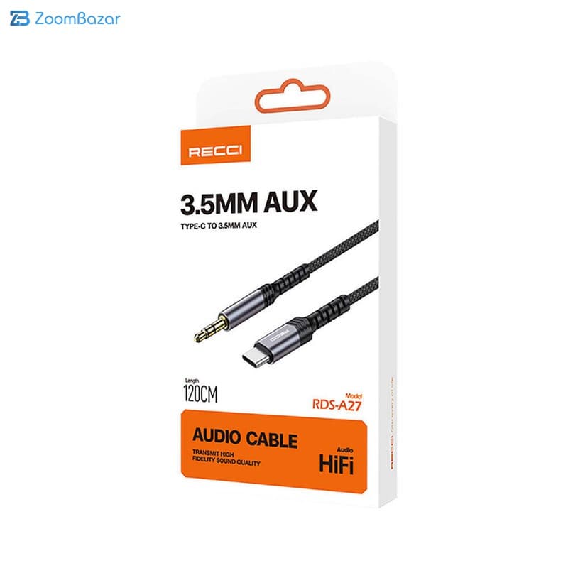 کابل تبدیل USB-C به جک 3.5 میلی متری رسی مدل RDS-A27 طول 1.20 متر — تصویر ۳