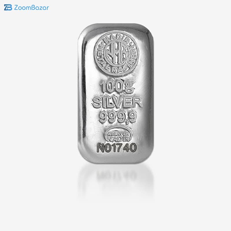 شمش نقره 100 گرمی ندیر عیار 999.9 — تصویر ۹