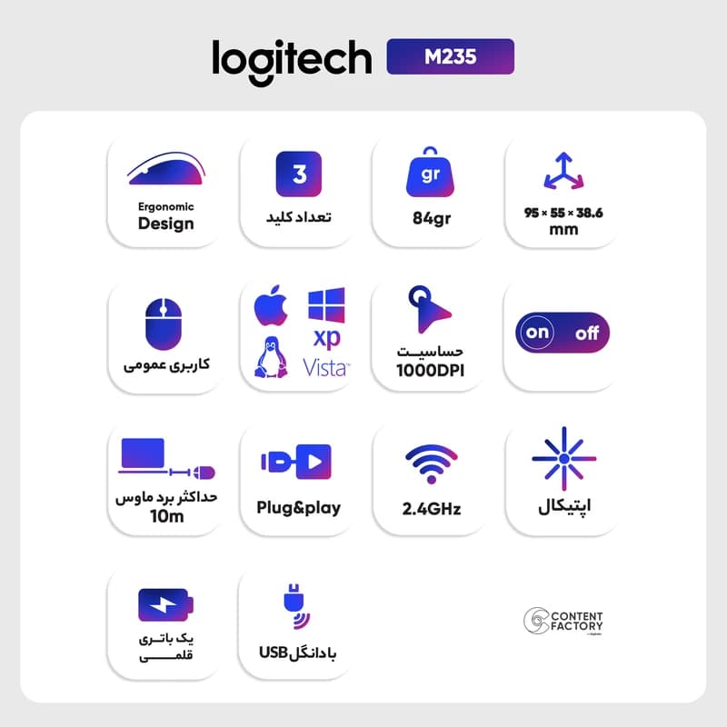 ماوس بی سیم لاجیتک مدل M235 — تصویر ۱۱