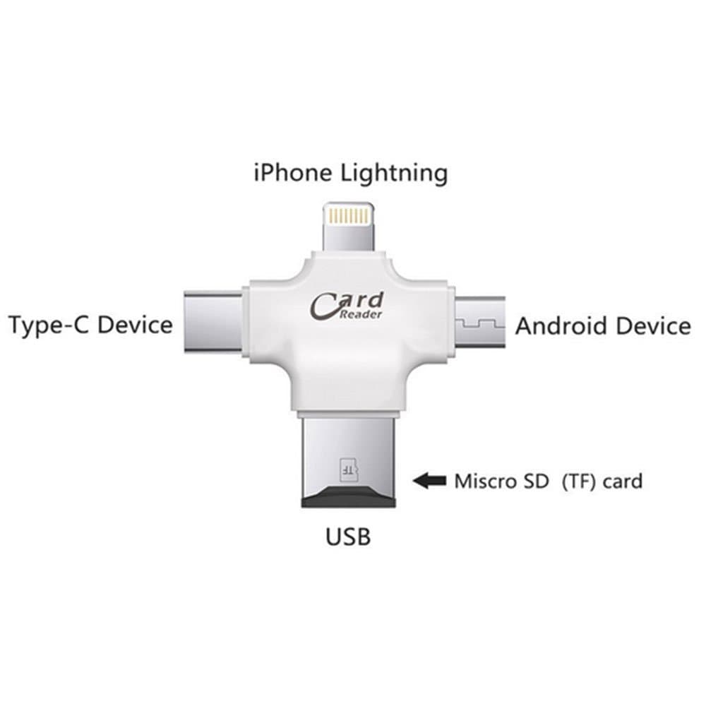 رم ریدر SD چهار سوکت (Type-c/Lightning/Micro USB/USB 2.0) — تصویر ۴
