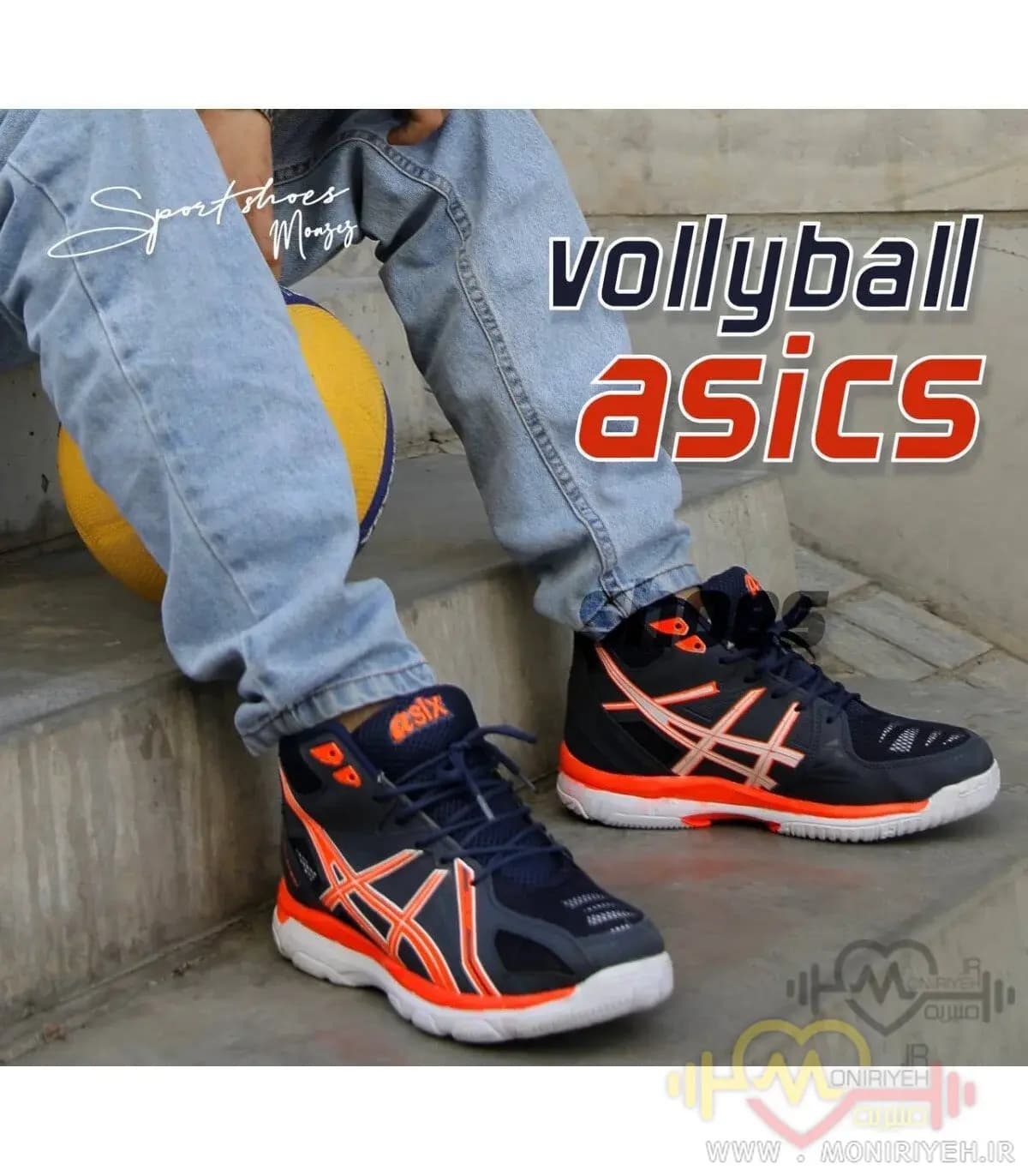 کفش والیبال Asics طرح اصلی-مشکی — تصویر ۶