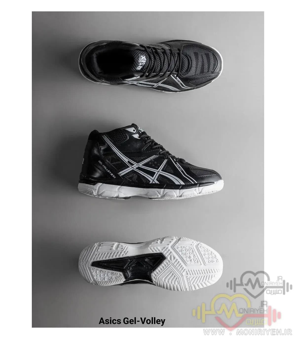 کفش والیبال Asics طرح اصلی-مشکی — تصویر ۲