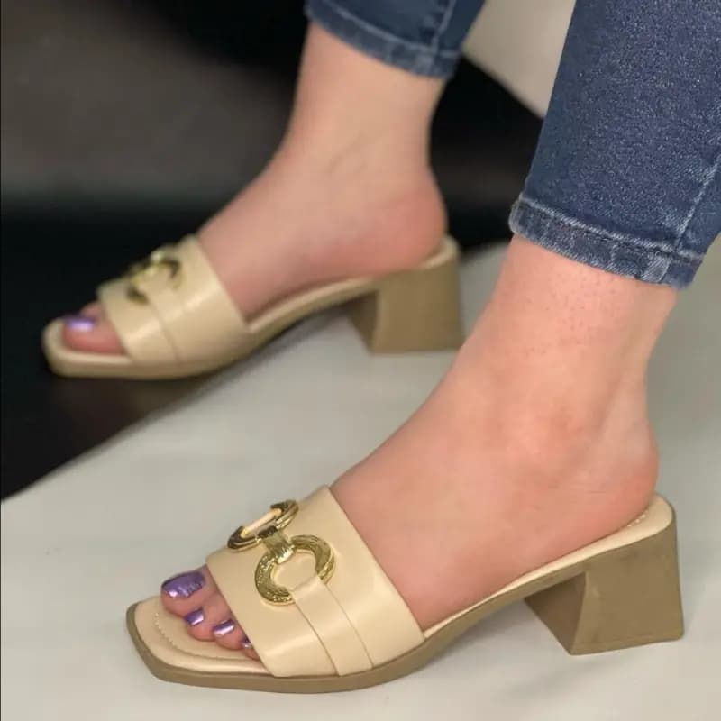 صندل زنانه پاشنه ۵ سانت مدل عینکی — تصویر ۳