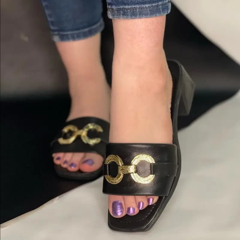 صندل زنانه پاشنه ۵ سانت مدل عینکی — تصویر ۴