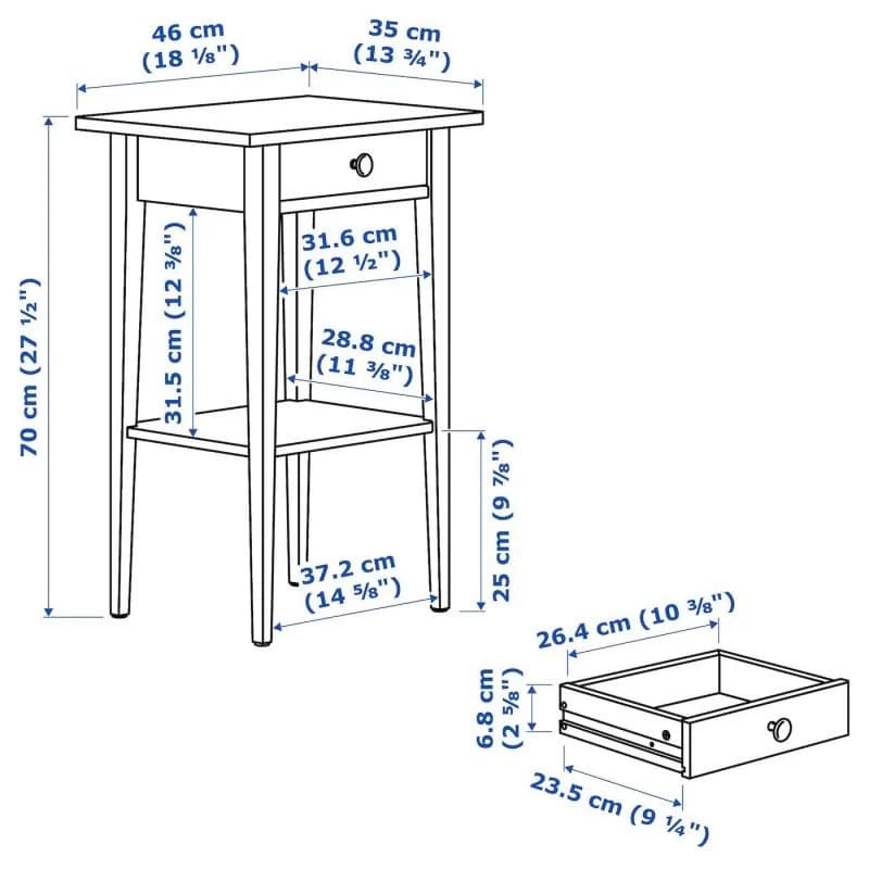 میز عسلی چوبی ایکیا مدل HEMNES — تصویر ۵