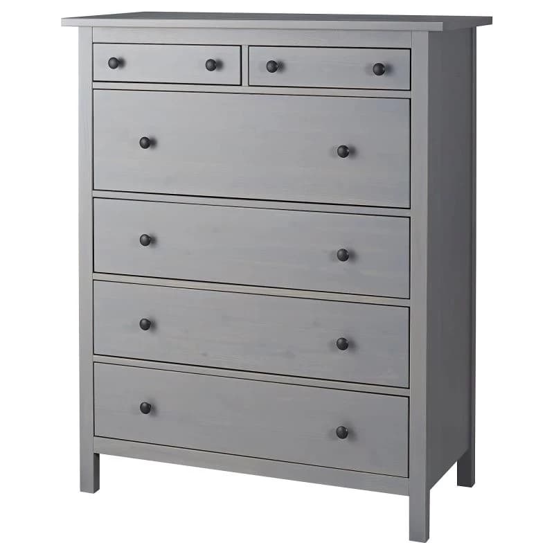 دراور 6کشو چوبی ایکیا مدل HEMNES / طوسی