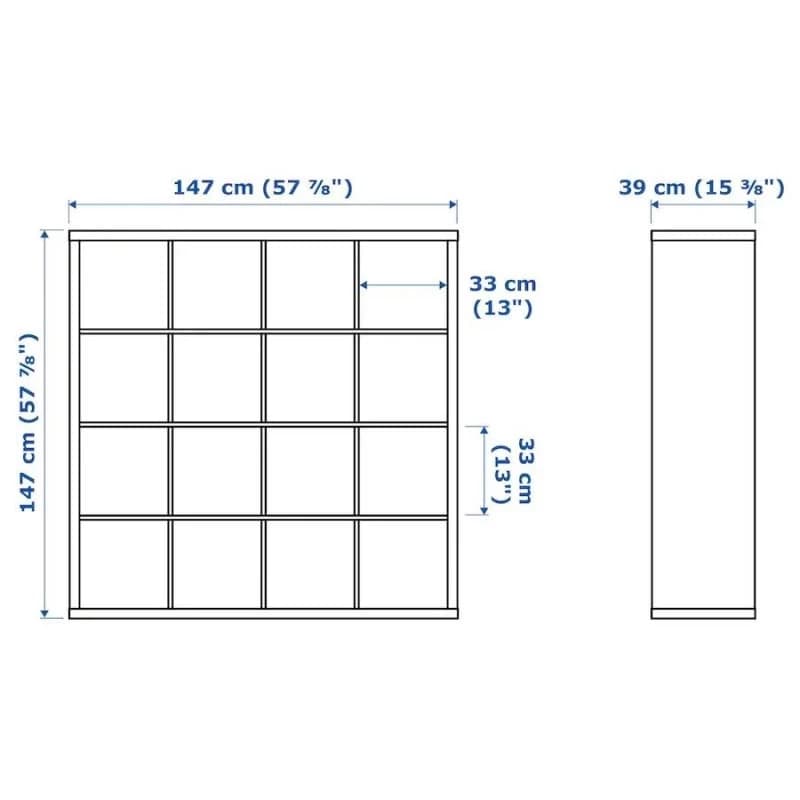 کتابخانه ایکیا مدل Kalax (4 × 4/قهوه ای تیره) — تصویر ۸