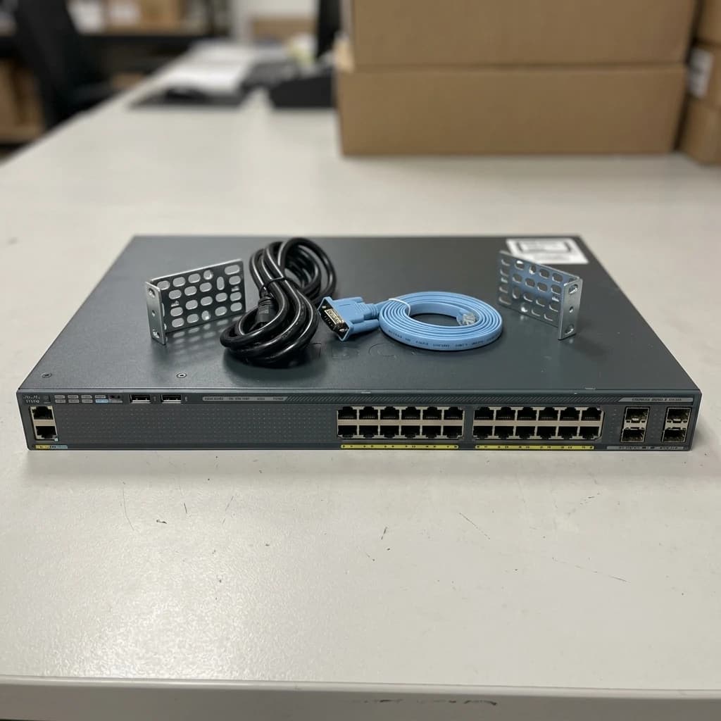 سوئیچ استوک 24 پورت سیسکو مدل WS-C2960X-24PS-L با 4 پورت Uplink SFP و PoE+ — تصویر ۳