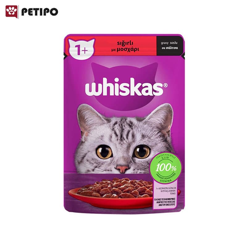 پوچ گربه با طعم گوشت 85 گرمی Whiskas — تصویر ۲