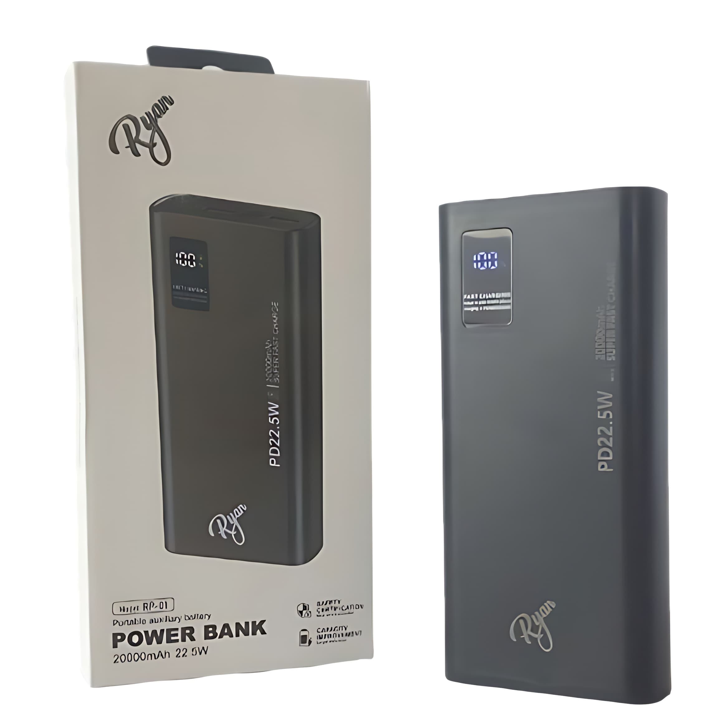 پاوربانک رایان مدل RP-01 ظرفیت 20000 میلی آمپر ساعت — تصویر ۳